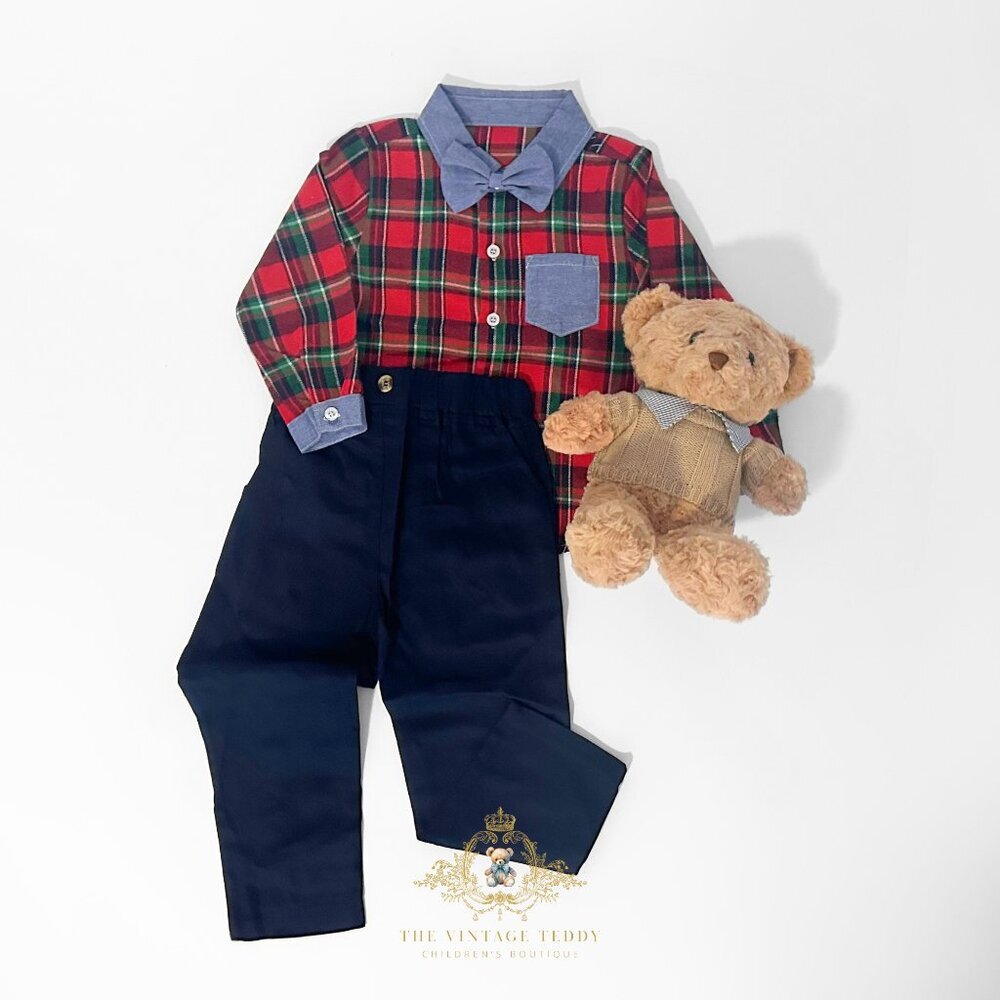 NWT Handsome Boys Oxford Button Down Dress Shirt & Pants Matching Set Fall 4T